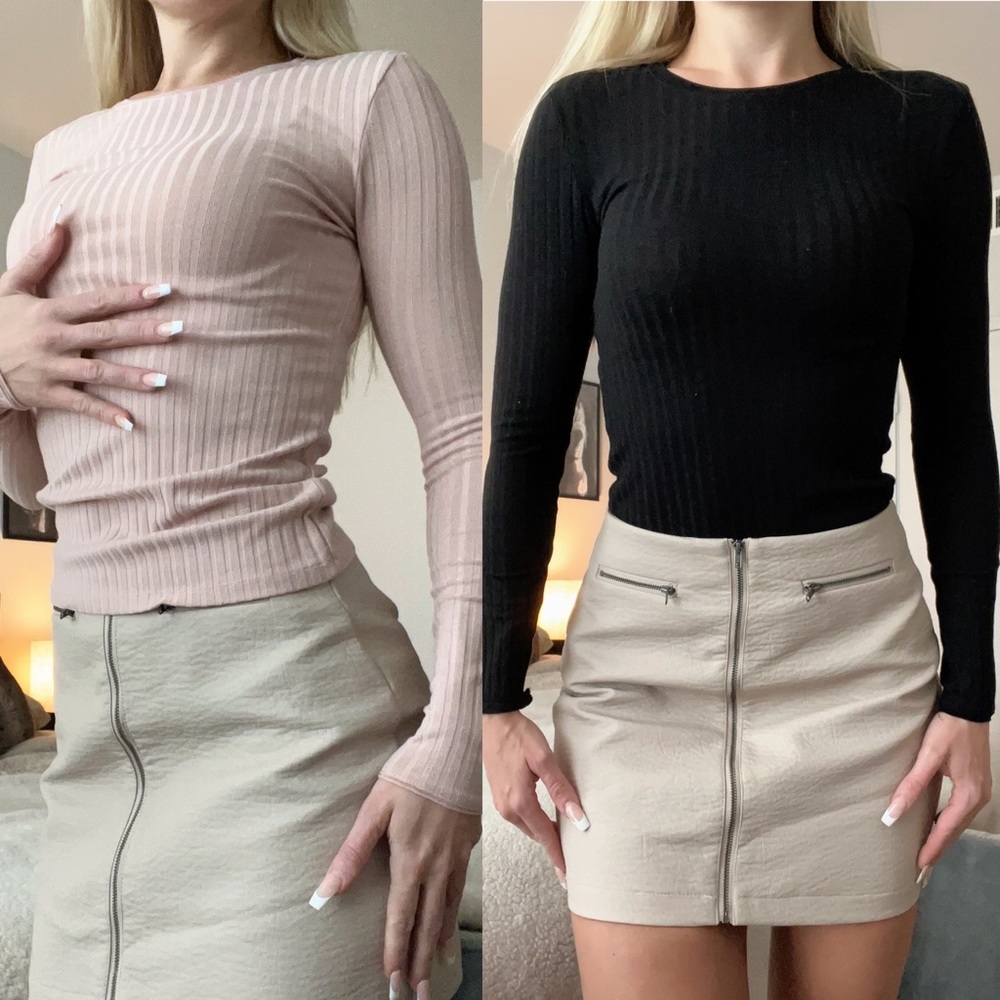 Zara long sleeve ribbed tops